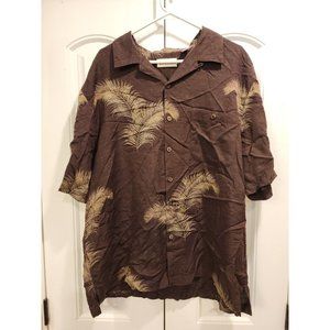 Caribbean Shirt Mens XL Button Up Short Sleeve Silk Blend  Hawaiian Smooth Daddy